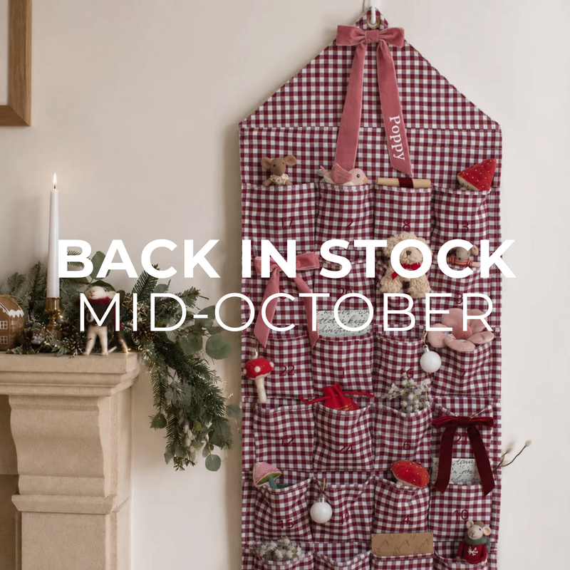 Mabel & Fox - Personalised Red Gingham Advent Calendar - Velvet Bow