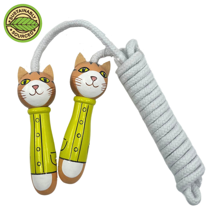 House Of Marbles - Wooden Cat Skipping Rope - Mabel & Fox