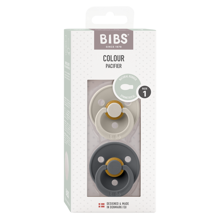 Bibs - Colour Pacifier - Symmetrical Nipple - Sand / Iron - Mabel & Fox