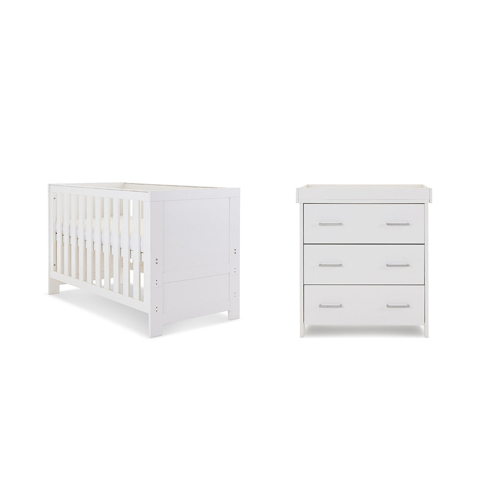 OBaby - Nika 2 Piece Room Set - White Wash