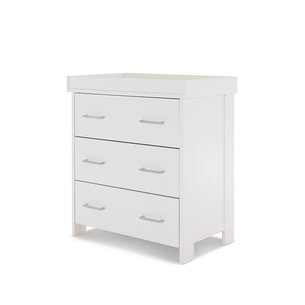 OBaby - Nika 3 Piece Room Set & Underdrawer - White Wash