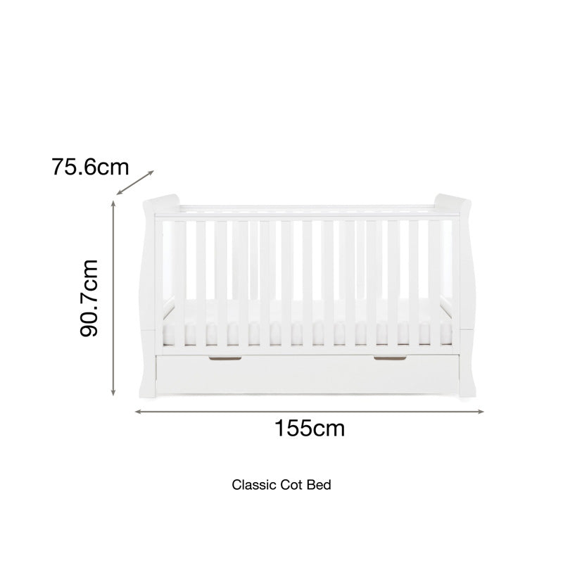 OBaby - Stamford Classic Cot Bed - White