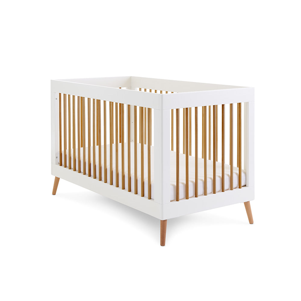 OBaby - Maya Cot Bed - White with Natural