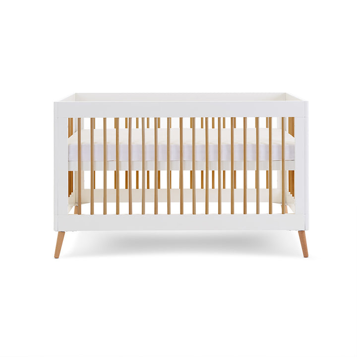 OBaby - Maya Cot Bed - White with Natural