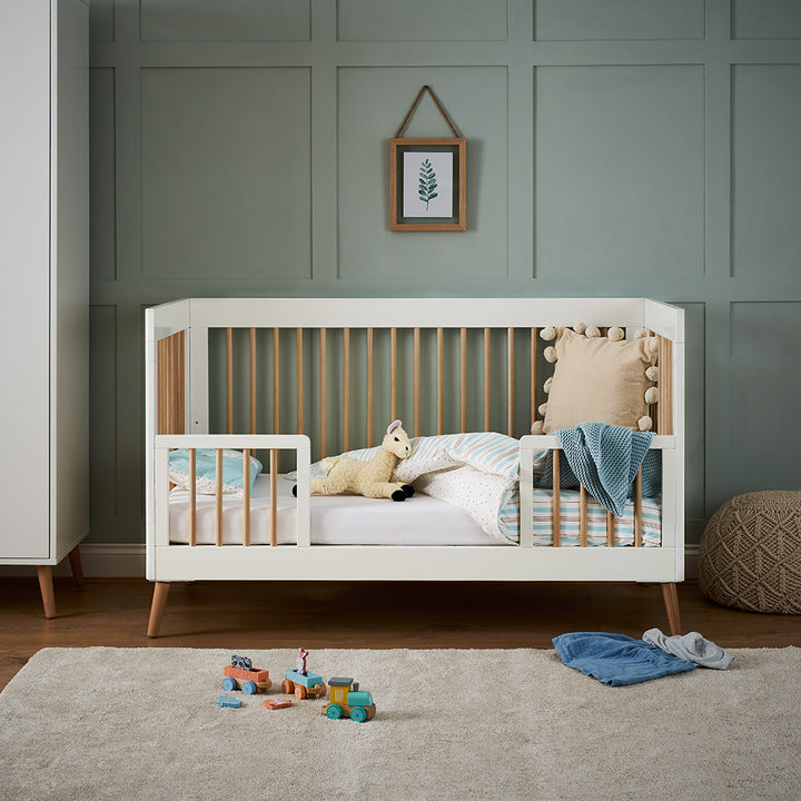 OBaby - Maya Cot Bed - White with Natural