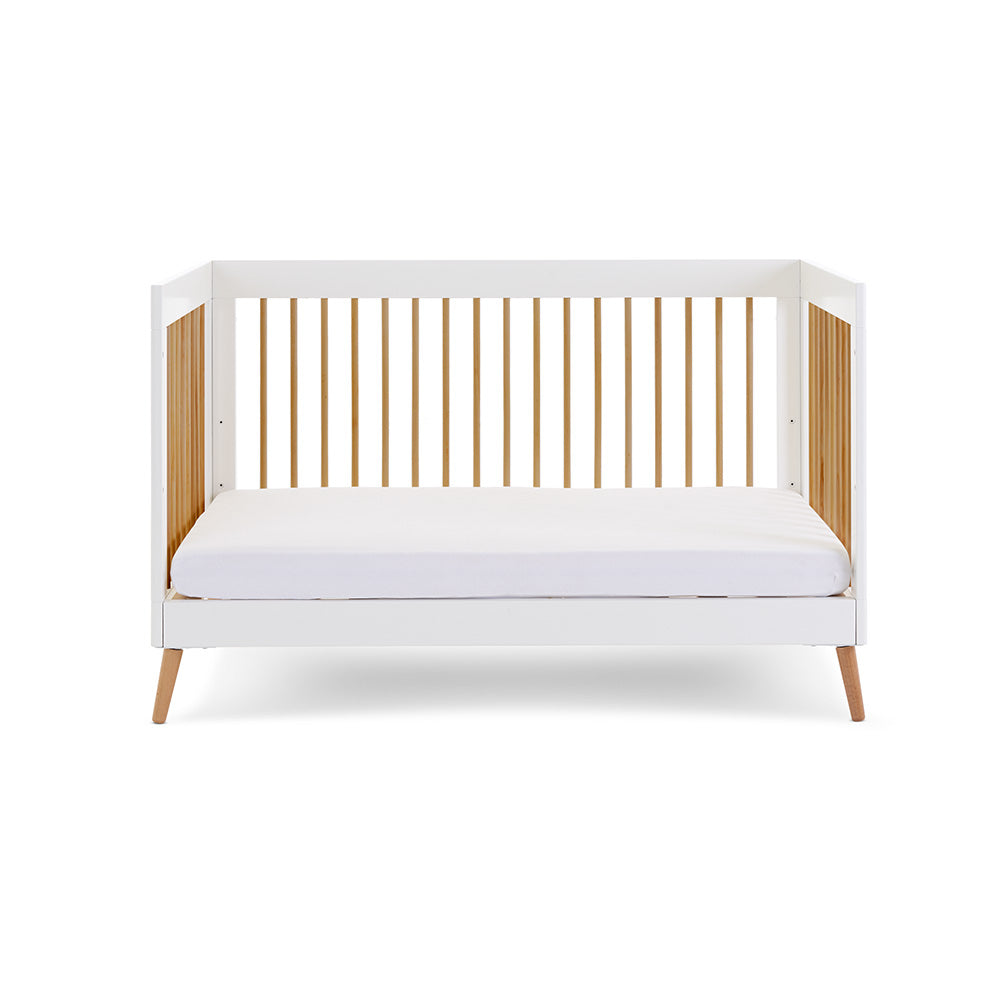 OBaby - Maya Cot Bed - White with Natural