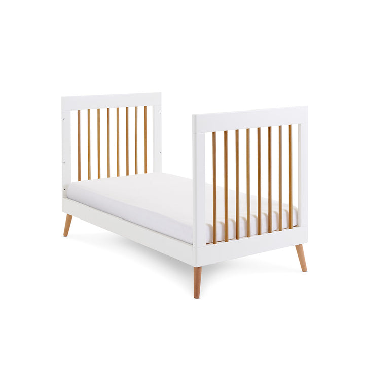 OBaby - Maya Cot Bed - White with Natural