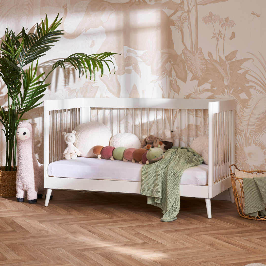 OBaby - Maya Cot Bed - White with Acrylic