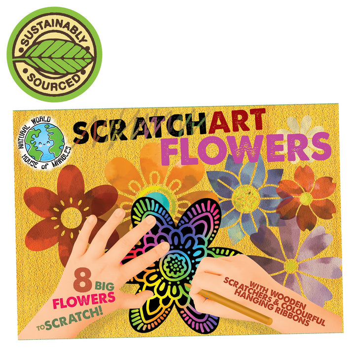 House Of Marbles - Scratch Art Set-Flowers Kit