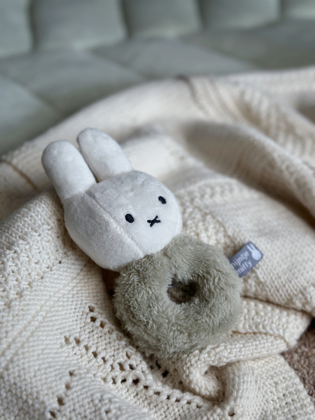 Miffy - Rattle - Fluffy Green Rattle