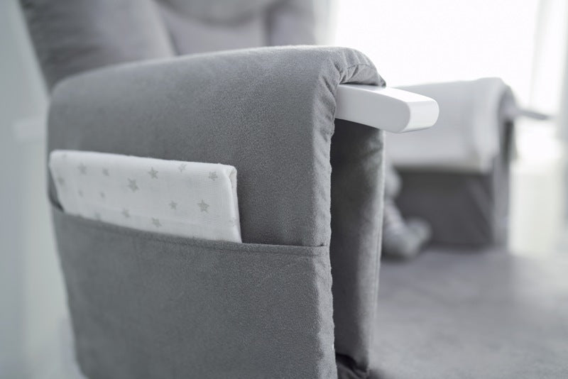 OBaby - Reclining Glider Chair and Stool - Grey