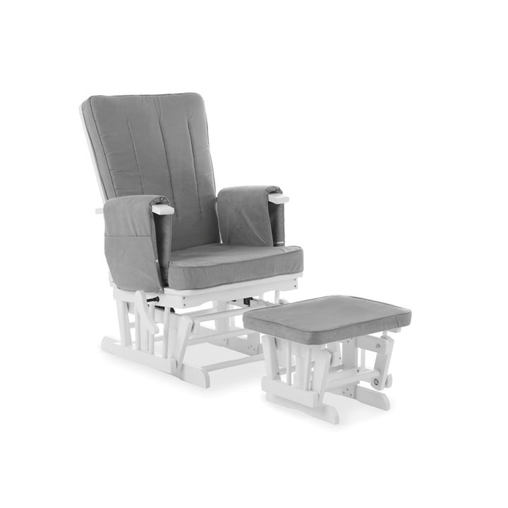 OBaby - Deluxe Reclining Glider Chair and Stool - Grey