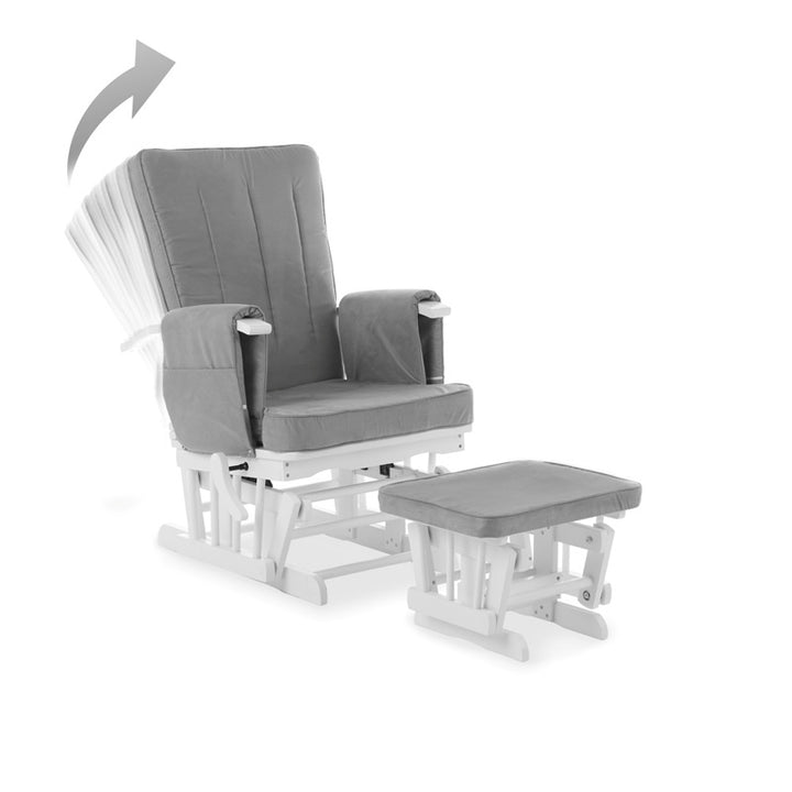 OBaby - Deluxe Reclining Glider Chair and Stool - Grey