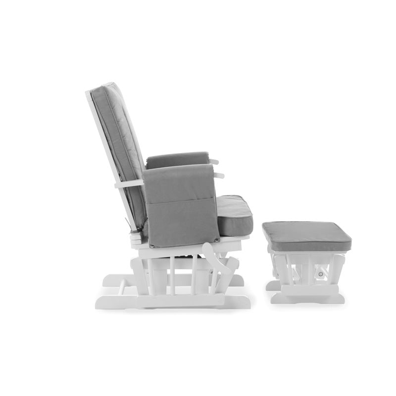 OBaby - Deluxe Reclining Glider Chair and Stool - Grey