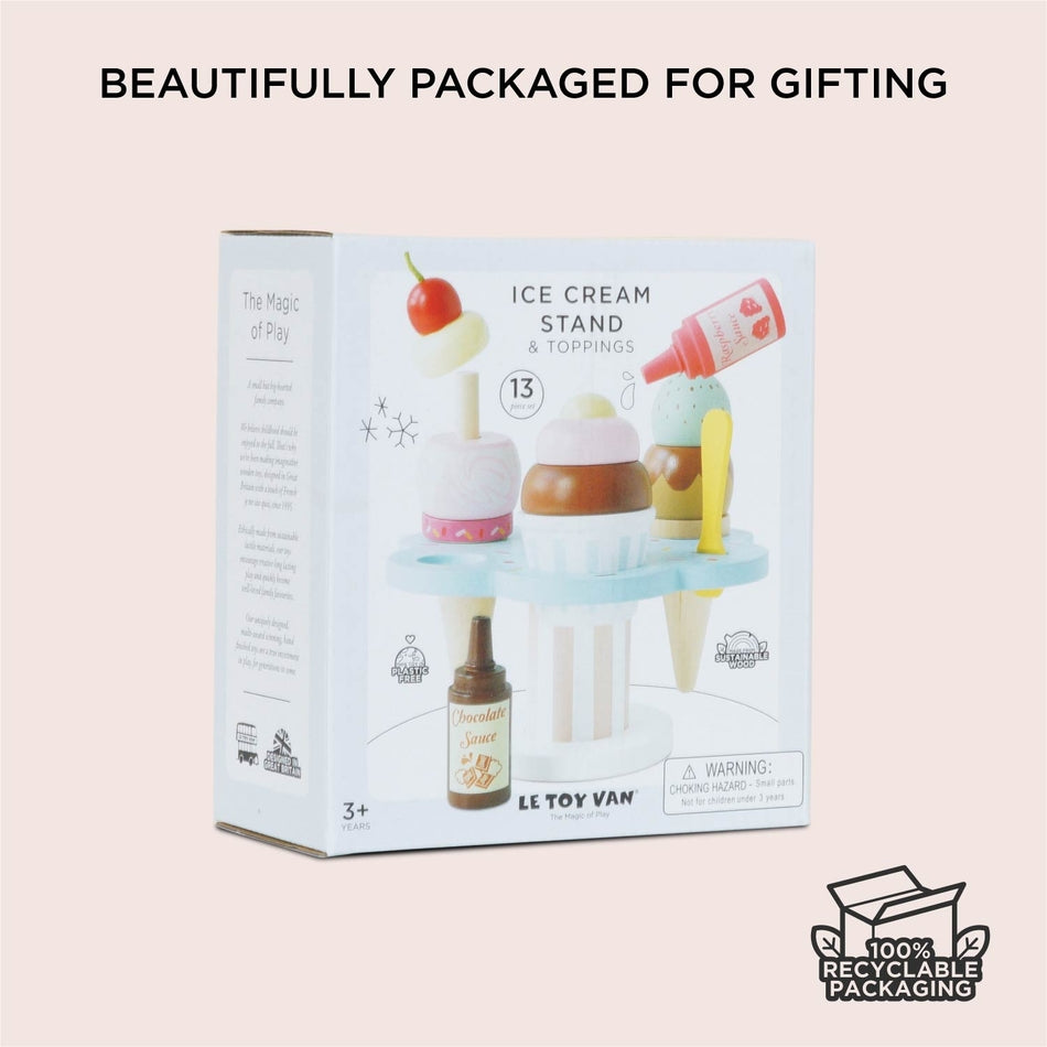 Le Toy Van – Wooden Ice Cream Stand & Toppings