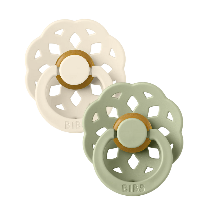 Bibs - Boheme Pacifier - Round Nipple - Ivory / Sage - Mabel & Fox