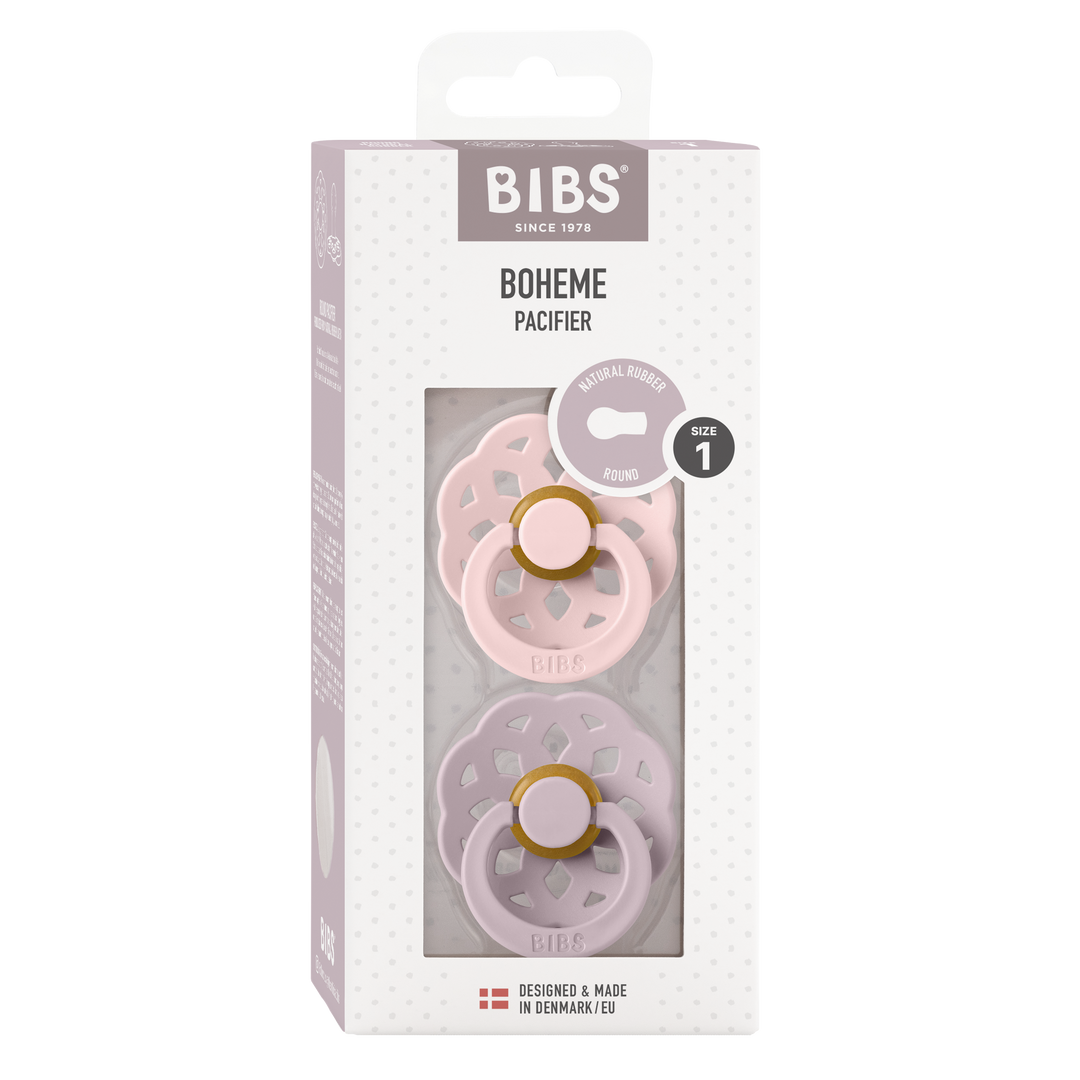 Bibs - Boheme Pacifier - Round Nipple - Blossom / Dusky Lilac