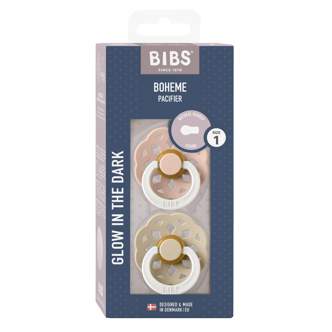 Bibs - Boheme Glow Pacifier - Round Nipple - Blush / Vanilla