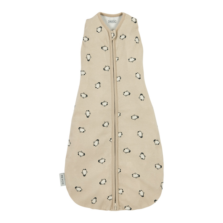 Meyco - Cocoon Sleeping Bag - Soft Sand Penguin (70cm) - Mabel & Fox
