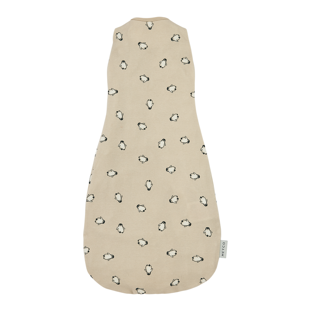 Meyco - Cocoon Sleeping Bag - Soft Sand Penguin (70cm) - Mabel & Fox