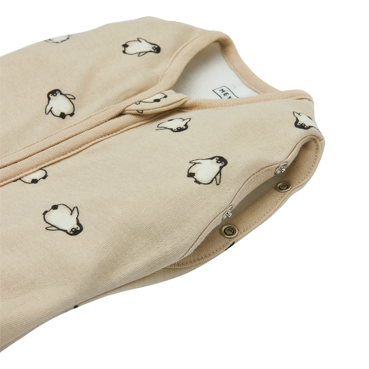 Meyco - Cocoon Sleeping Bag - Soft Sand Penguin (70cm) - Mabel & Fox