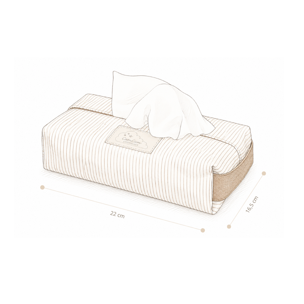 Cam Cam Copenhagen – Wet Wipe Cover – GOTS Classic Stripes Camel