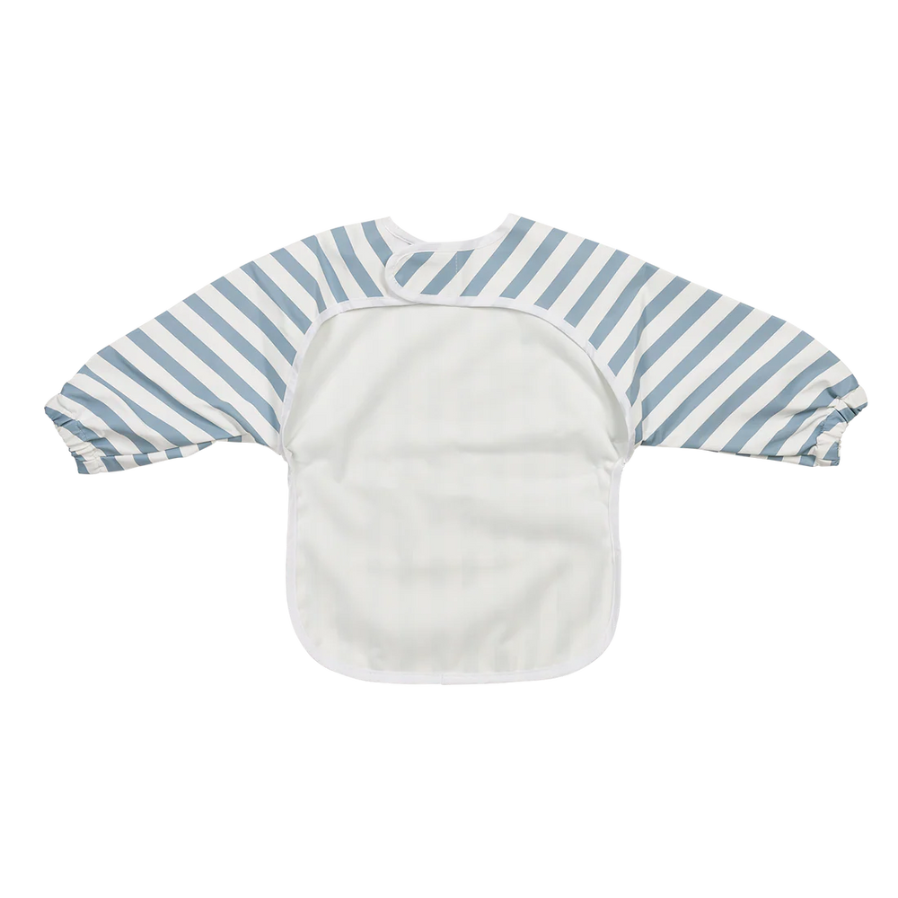 Meyco - Long Sleeved Bib - Fat Stripe Jeans Blue - Mabel & Fox
