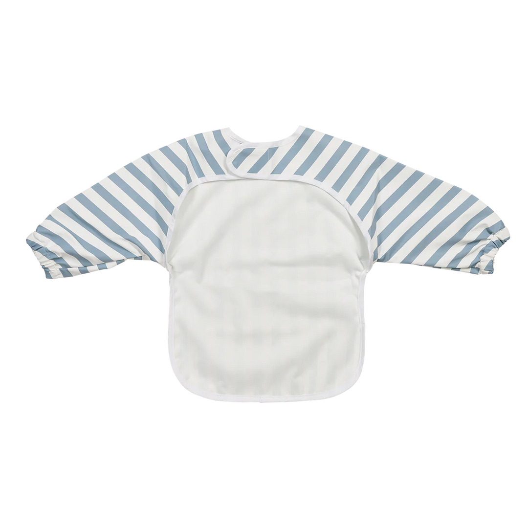 Meyco - Long Sleeved Bib - Fat Stripe Jeans Blue - Mabel & Fox