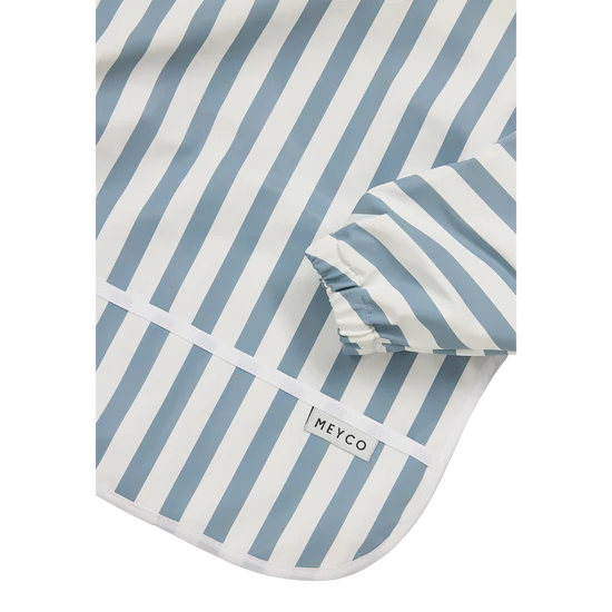 Meyco - Long Sleeved Bib - Fat Stripe Jeans Blue - Mabel & Fox