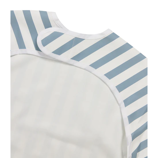 Meyco - Long Sleeved Bib - Fat Stripe Jeans Blue - Mabel & Fox