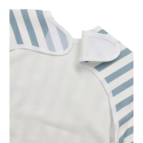 Meyco - Long Sleeved Bib - Fat Stripe Jeans Blue - Mabel & Fox