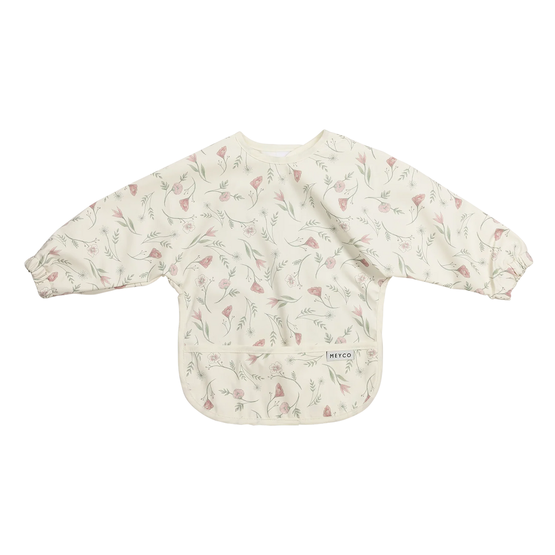 Meyco - Long Sleeved Bib - Flower Multicolour - Mabel & Fox