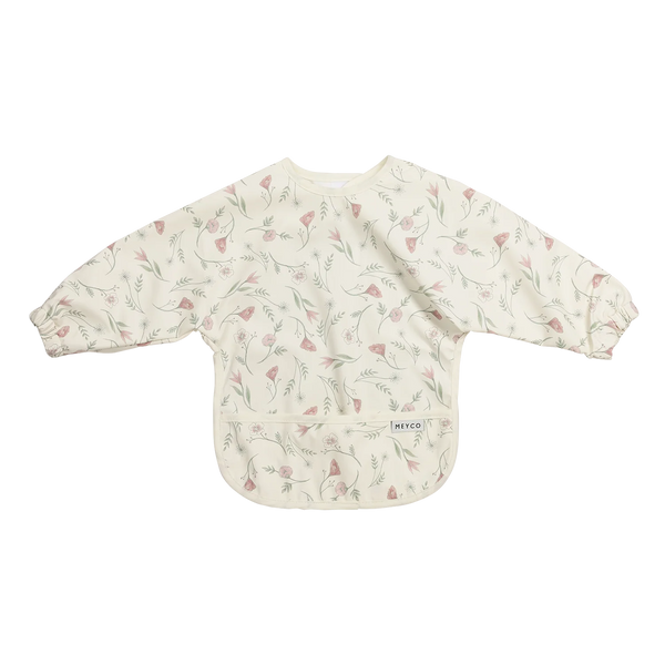 Meyco - Long Sleeved Bib - Flower Multicolour - Mabel & Fox