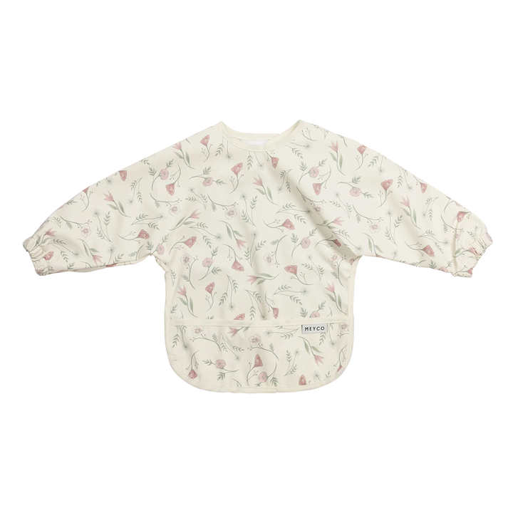 Meyco - Long Sleeved Bib - Flower Multicolour - Mabel & Fox