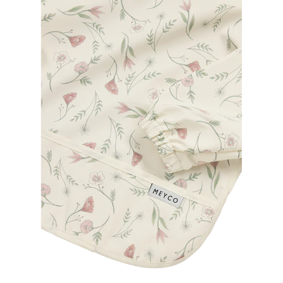 Meyco - Long Sleeved Bib - Flower Multicolour - Mabel & Fox