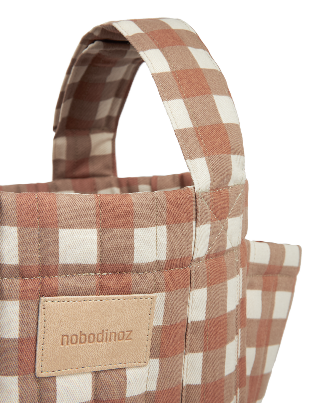 Nobodinoz- Hyde Park Stroller Organiser- Terracotta Checks