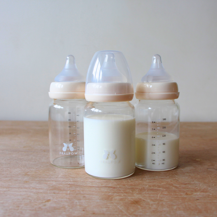 Fraupow - Combi-Feed Glass Baby Bottles (Pack of 3)