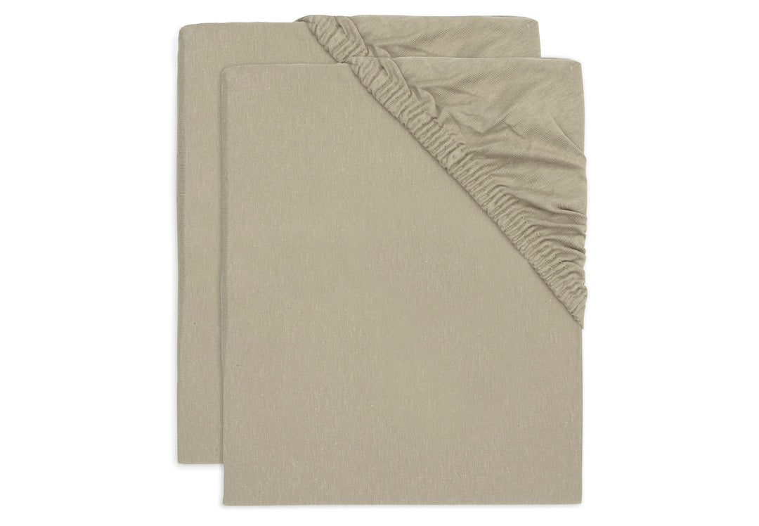 Jollein - Jersey Fitted Sheet 60 x 120cm - Olive Green (2 pack)