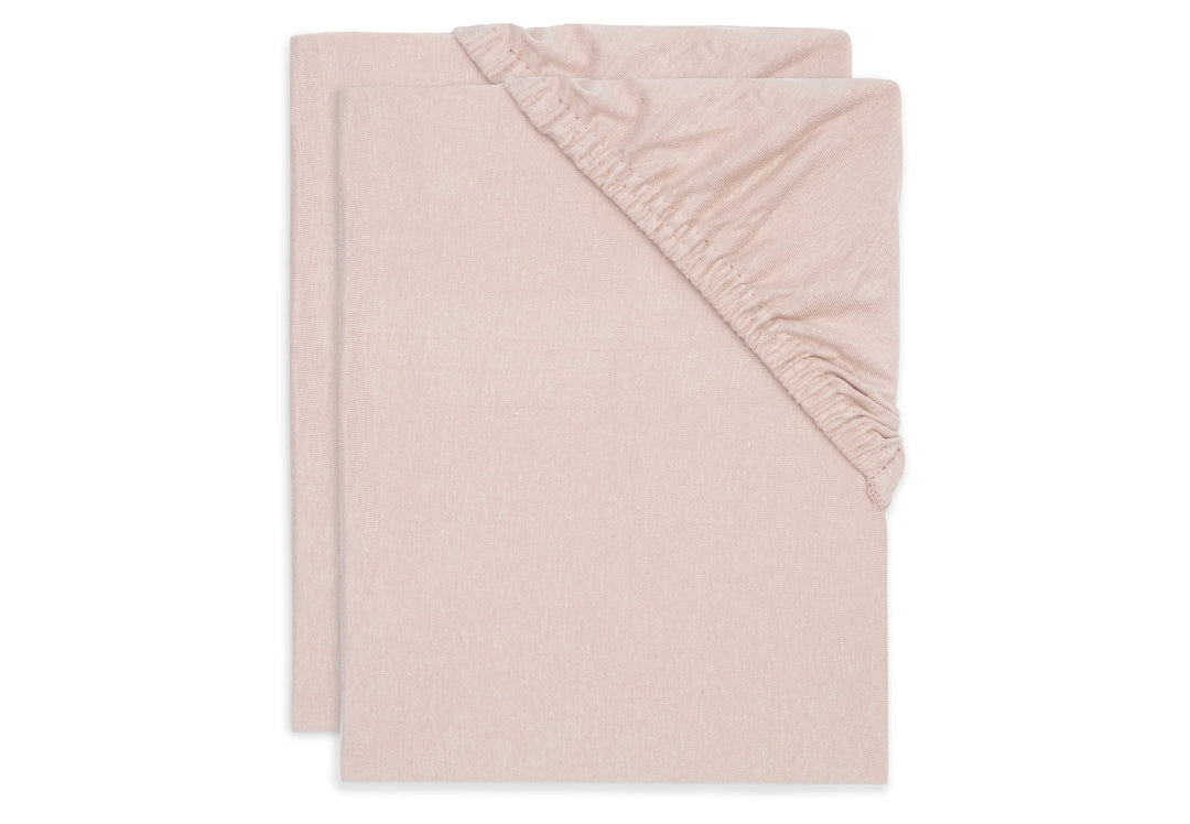 Jollein - Jersey Fitted Sheet 60 x 120cm - Wild Rose (2 pack)