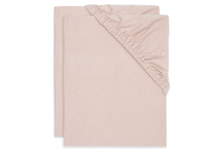 Jollein - Jersey Fitted Sheet 60 x 120cm - Wild Rose (2 pack)