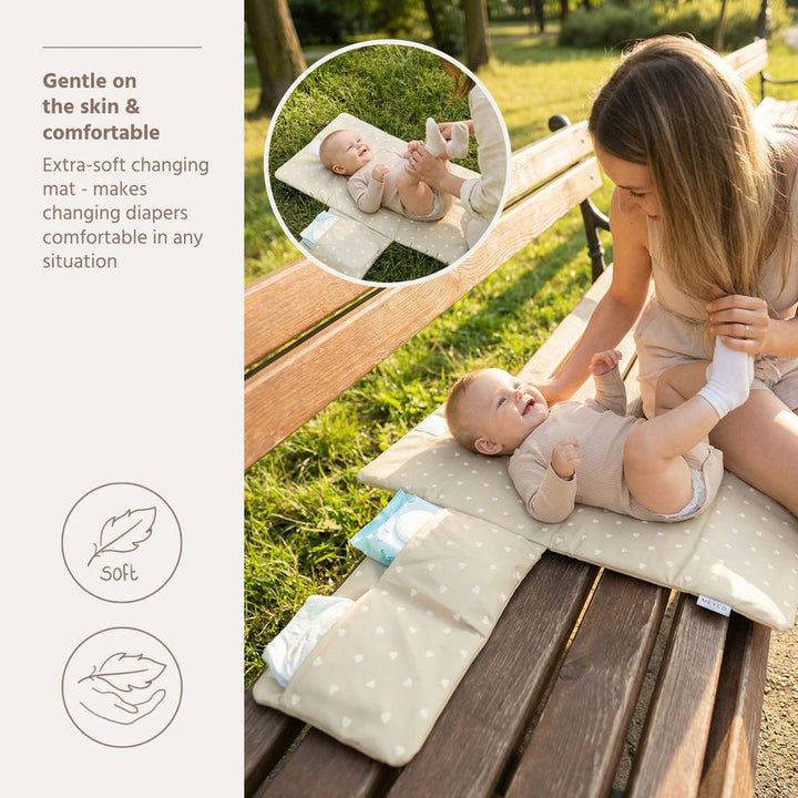 Meyco – Travel Changing Mat – Sweet Heart Sand/Soft Sand