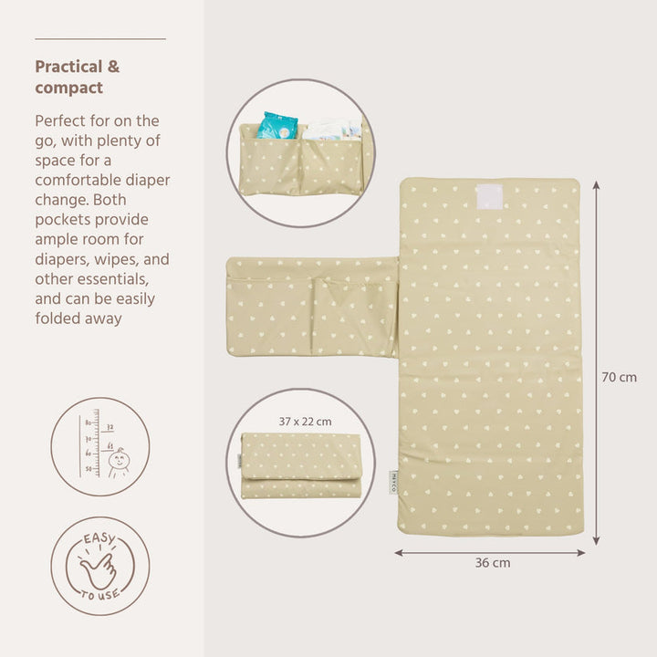 Meyco – Travel Changing Mat – Sweet Heart Sand/Soft Sand