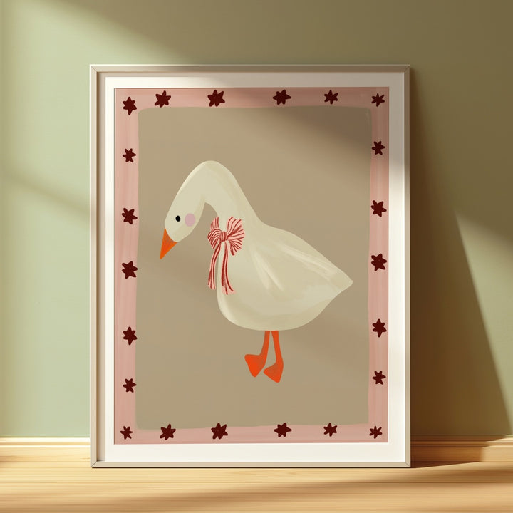 Lara & Kin - Art Print - Goose With Bow