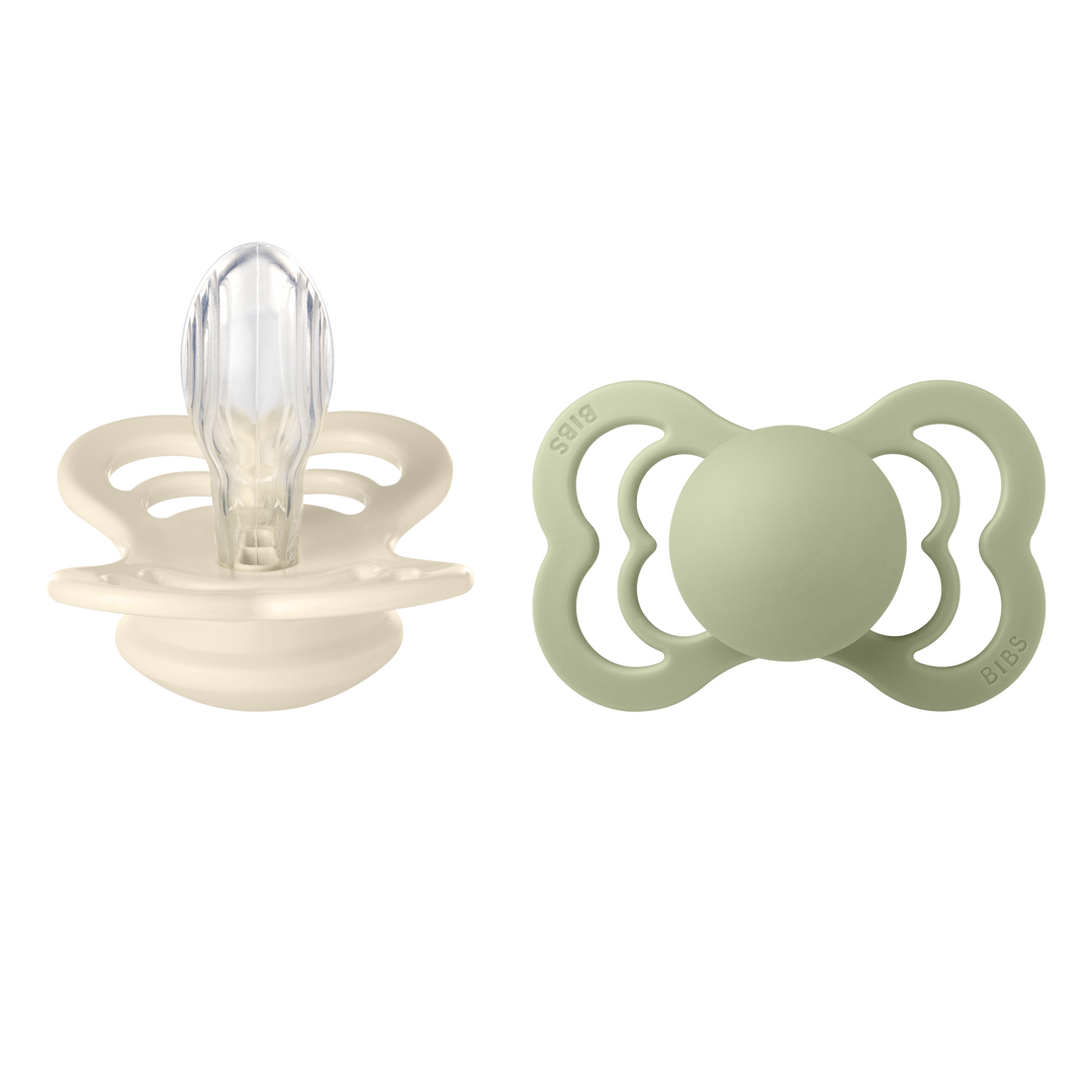 Bibs - Supreme Pacifier - Symmetrical Nipple - Ivory / Sage