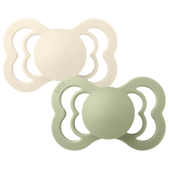 Bibs - Supreme Pacifier - Symmetrical Nipple - Ivory / Sage