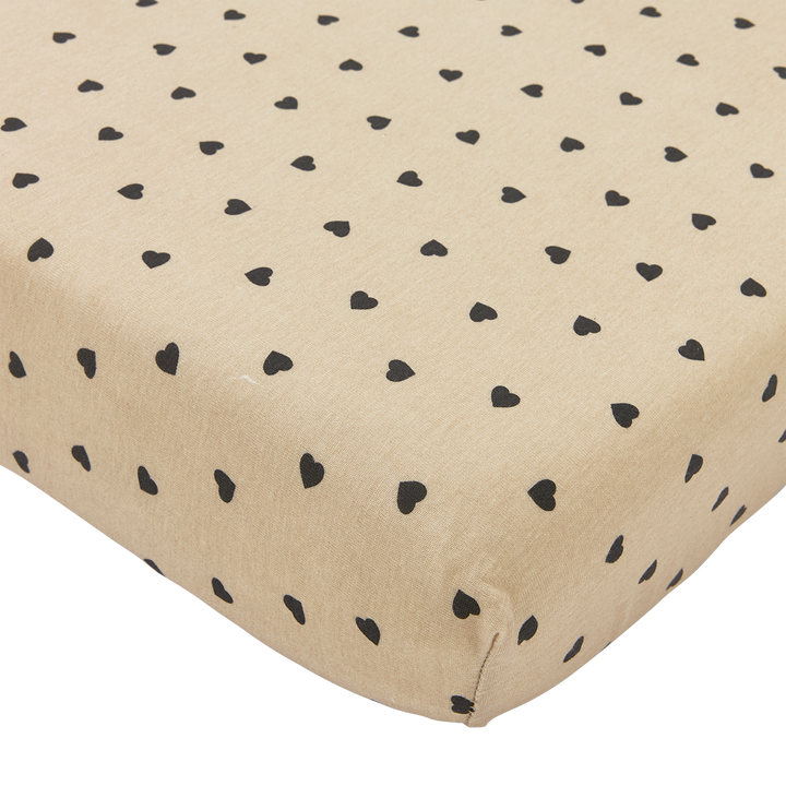Meyco - Fitted Jersey Sheet - Sweet Heart Sand/Black