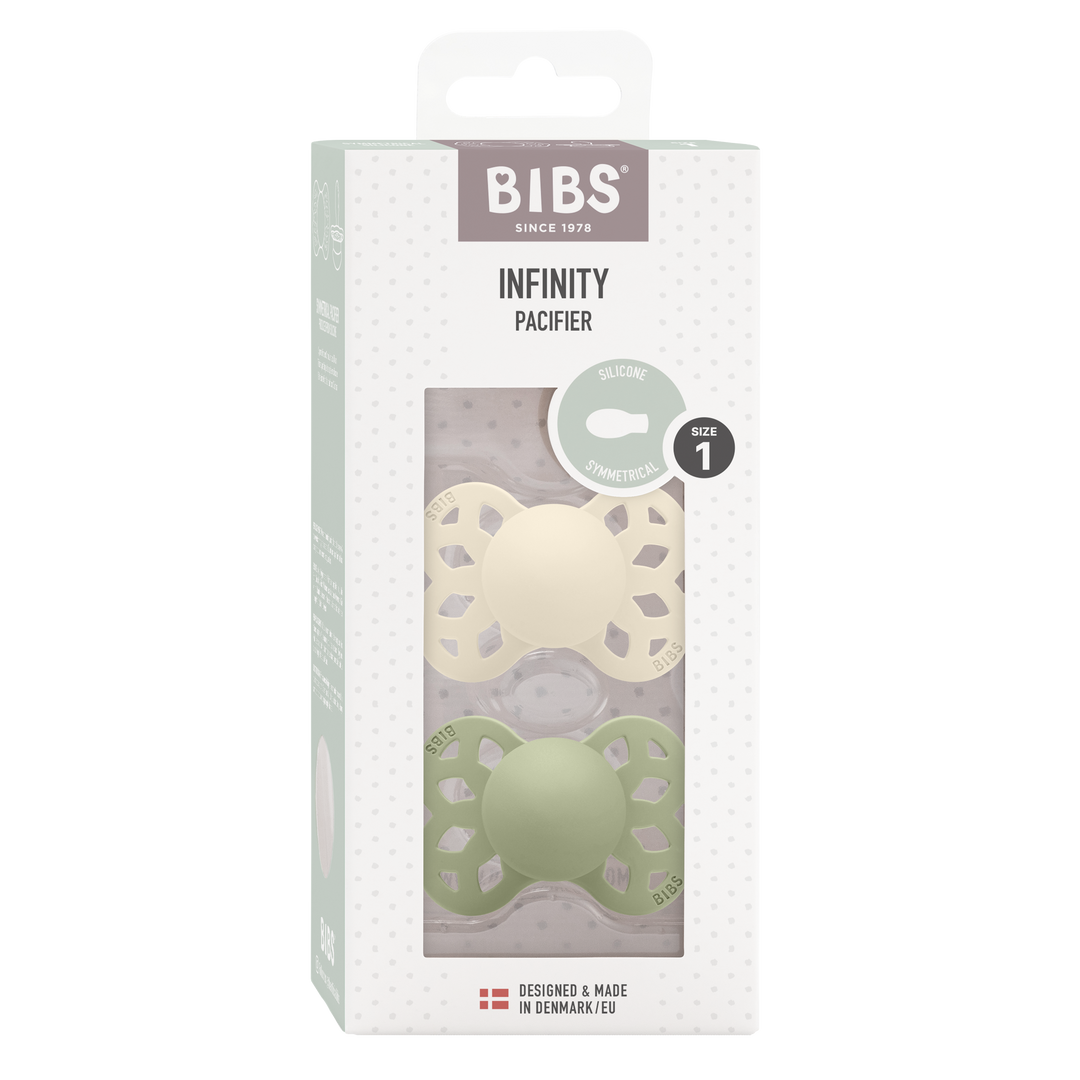 Bibs - Infinity Pacifier - Symmetrical Nipple - Ivory / Sage