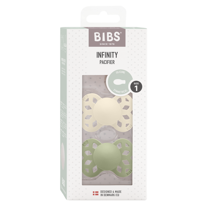 Bibs - Infinity Pacifier - Symmetrical Nipple - Ivory / Sage