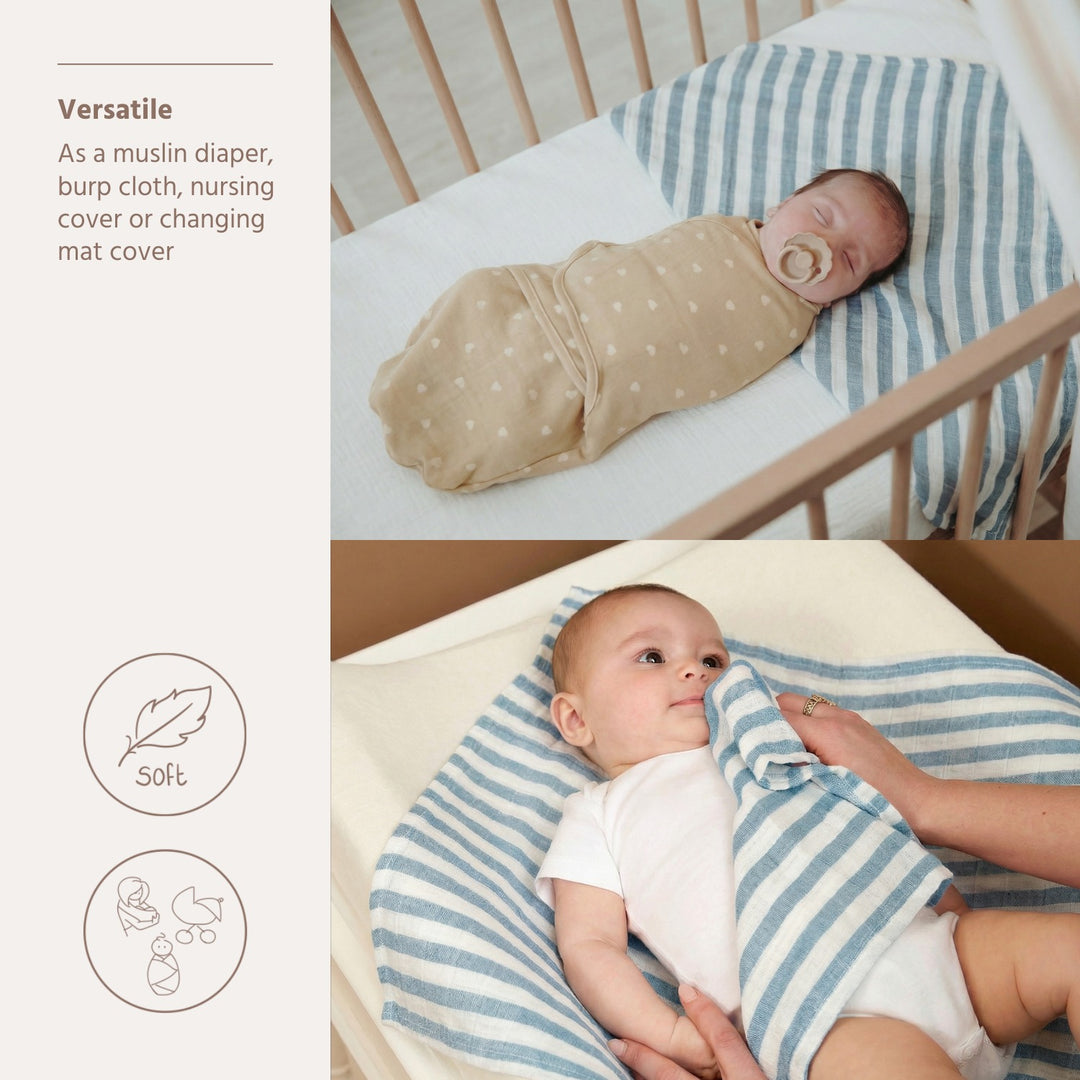 Meyco - Muslin Cloths - Blue Jeans (2 Pack) 70x70cm