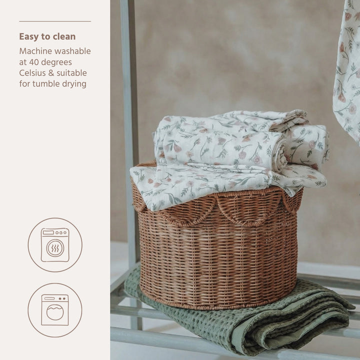 Meyco - Muslin Cloths -  Flower Multicolour (2 Pack) 70x70cm - Mabel & Fox